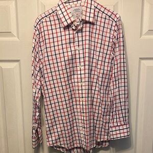 Charles Tyrwhitt Red and Blue Plaid Button-Down Shirt